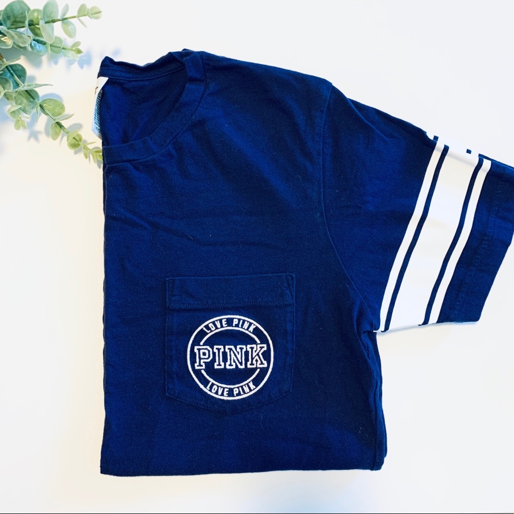 PINK Indigo Campus Front Pocket Top